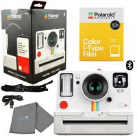 Polaroid OneStep+ White Bluetooth Connected i-Type Camera 9015 Bundle with a Color i-Type Film Pack 4668 (8 Instant Photos) and a Lumintrail Cleaning Cloth