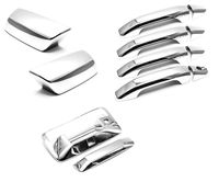 Sizver chrome mirror + door handle + Tailgate Covers For 2014-2018 Chevrolet Silverado / GMC Sierra CrewCab with Camera hole
