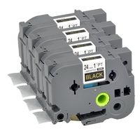 Label Orison Compatible P Touch Label Maker Tape 4Pack TZ354 TZe 354 Gold on Black TZ Cartridge Self Adhesive Cassette Refills,0.94 Inch x 26.2Feet(24mm x8m)