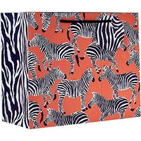 Jillson & Roberts Large Gift Bags, Zebras (12 Pcs)