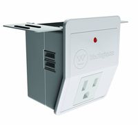 Westinghouse T91001 Outlet Valet Portable Charging Station with 1 Grounded Outlet & 2 USB Ports, White