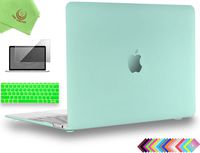 UESWILL 3in1 Smooth Matte Hard Shell Case Cover for MacBook 12 inch with Retina Display (Model: A1534) + Keyboard Cover and Screen Protector + Microfibre Cleaning Cloth, Green