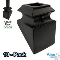 Iron Baluster Shoes (10-Pack) Stair Parts for 1/2" Square Scroll Basket Twist Knuckle Iron Balusters Metal Slant/Angled Shoes (Satin Black)