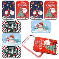 Moretoes 8 Pack Assorted Christmas Gift Card Tin Holder Box Set for Card and Gift