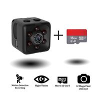 Mini Hidden Spy Camera Portable Small 1080P Wireless Cam with Night Vision and Motion Detection for Nanny/Housekeeper, Security Sports Camera (Black(with 16GB Card))