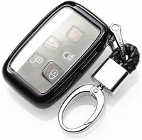 YUWATON Car Key Cover Key Case Car Remote Control Cover for Range Rover Velar Evoque Key Cover Key Case Key Fob (Black)