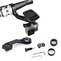 Koroao Sports Bike Out-Front Mount Set for Garmin Edge 25 200 500 510 520 800 810 1000 GPS and Gopro Hero and Sony Action Cameras (Black, for Gopro Hero 2 3 3+ 4)