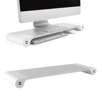 Laptop Stand for iMac PC Notebooks, Computer Monitor Heighten Stand Holder PC Display Bracket with 4 USB Ports Chargeable - Improve Reading Comfort