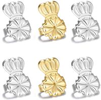 Original Magic Earring Lifters and Earring Backs - 3 Pairs of Hypoallergenic Adjustable Earring Lifts - Easy to Use, Perfect for Drooping Earrings (2silver/1gold)