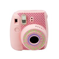 FoRapid Creative Fujifilm Instax Mini 9/ Mini 8 Camera Decorative Body Sticker/Camera Decor Sticker Decals Compatible with Fujifilm Instax Mini 9/8/8+ Camera - Sunflower/Pink Brown Dots