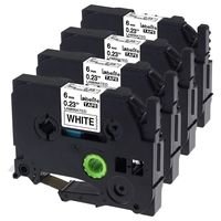 Labelife replace P-Touch TZe Label Tape 6mm TZe-211 TZe211 TZ-211 TZ211 Laminated Tape Cartridge Compatible Brother P Touch Label Maker Tape, Black on White, 1/4 Inch x 26.2 Feet, 4-Pack