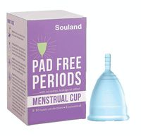 Souland women pad menstrual silicon cup for heavy or low flow
