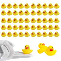 LOUHUA 50Pcs Mini Rubber Ducky Baby Bath Toy Shower Birthday Party Favors Gift