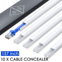 Mini Wire Hider Wall, 157in Cable Cover, PVC Cable Concealer Channel, Paintable Cord Cover to Hide Speaker Wire, Ethernet Cable, CC05 White