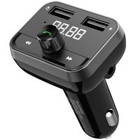 Nulaxy V4.2+EDR Bluetooth FM Transmitter for Car, Wireless FM Radio Adapter Connect 2 Devices Simultaneously Support 5V/2.5A USB Charge, Hands-Free Talking, USB Drive and Aux Output - KM32