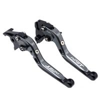 Grey Black Folding Extendable Brake Clutch Engraved Levers For BMW R NINE-T 2014-2016