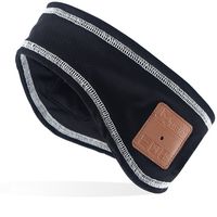 Mydeal Outdoor Bluetooth Headband with Wireless Headphone Headset Earphone Stereo Speakers Microphone Hands Free for Gym Fitness Sports, Compatible with iPhone Android Cell Phones - Black