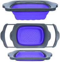 Collapsible Kitchen Colander - Over the Sink Kitchen Strainer By Comfify | 6-quart Capacity | Purple & Grey