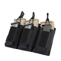 EXCELLENT ELITE SPANKER Open-Top Single/Double/Triple Mag Pouch for M4 M14 M16 AK AR Elastic Kangaroo Rifle Magazines and Pistol Mag Pouch(Black)