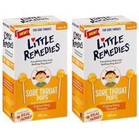 Little Remedies Sore Throat Pops made with Real Honey | 10-Lollipops per Pack | 2-Pack
