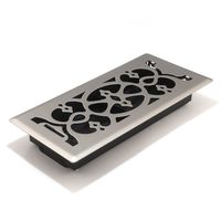 Accord AMFRSNV410 Victorian Floor Register, 4-Inch x 10-Inch(Duct Opening Measurements), Satin Nickel
