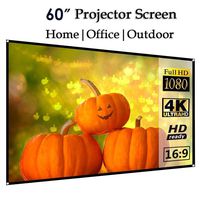 60 inch Projector Screen Anti-Crease Wide Portable Screen Diagonal 16:9 for Outdoor Indoor 4K Full HD Projection Screen Wrinkles Free