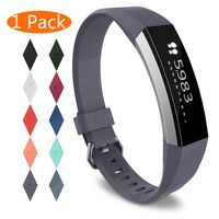 KingAcc Compatible Replacement Bands for Fitbit Alta HR, Fitbit Alta, Silicone Fitbit Alta HR Band Alta Band, Buckle Wristband Strap Women Men (1-Pack, Gray, Large)