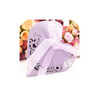 10Pcs/lot Candy Box Love Heart Shape Wedding Decor Gift Boxes Baby Shower Birthday Party Party Favor Box for Kids Favor,Light Purple