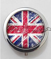 BlackKey United Kingdom UK British Flag 3-Compartment Decorative Pocket Gift Box Case Organizer for Pill, Color 1 -309
