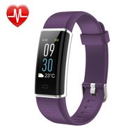 XHZNDZ Fitness Tracker Heart Rate Watch - Color Screen Activity Tracker HR Sleep Monitor Smart Bracelet Pedometer for Women Men Kids iOS and Android (Color : Purple)