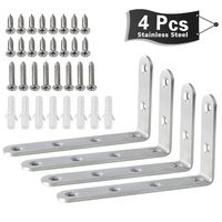 Alise J5207-4P Stainless Steel Shelf Brackets 5x3 Inch,4Pcs Brushed Nickel