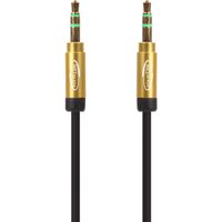 NETmate NMA-MK50SN Ultra Slim Stereo AUX Cable Length Selectable (OFC/Gold-Plated/AUX Cable) (16.5ft)