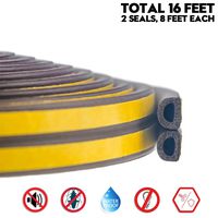 Keeping Fun Indoor Weather Stripping,Self Adhesive Foam Window Seal Strip for Doors and Windows Soundproofing Weatherstrip Gap Blocker,7/20-Inch x 6/25-Inch x 8-Feet,Brown (2 Seals)