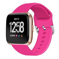 Veiai Sport Bands Compatible with Fitbit Versa,Soft Rubber Wristbands Versa Accessories for Women and Men (Hot Pink)