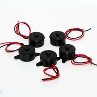 DIKAVS 5Pcs 3-24V Small Enclosed Piezo Electronic Buzzer Alarm 95DB w/Wires