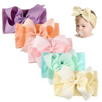 Makone Baby Nylon Headbands with Bows- Handmade 5.5 inch Big Hair Bows Headbands Stretchy Hair Band for Infant Baby Girls