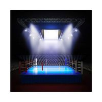 Lfeey 6x6ft Empty Professional Boxing Ring Backdrops for Photography Lighting Void Squared Circle Prize Ring Arena Backdrop Sports Theme Photocall Photobooth Photo Studio Props