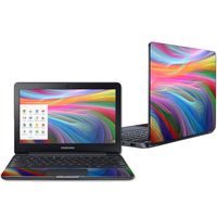 Mightyskins Skin Compatible with Samsung Chromebook 3 11.6" - Rainbow Waves | Protective, Durable, and Unique Vinyl Decal Wrap Cover | Easy to Apply, Remove, and Change Styles | Made in The USA