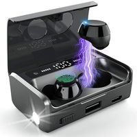 Wireless Earbuds, IPX7 Waterproof Bluetooth 5.0 Headphones with 160H Playtime Touch Control, Premium Stereo Sound in-Ear Bluetooth Headphones with Flashlight, LED Battery Display Charging Case