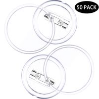 50 Pack Acrylic Design Button Badge Clear Button Pin Badges Kit for Craft Supplies, DIY Badges (1.5 Inch)