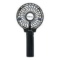 iEGrow HF308 Handheld USB Battery Fan, 1 Pack, Black