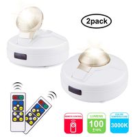 LUXSWAY Battery Closet Lights with Rotatable Head, LED Spotlight Indoor with Remote, Dimmable Wall Picture Lighting Stick on for Painting Art Closet Shelf, Timer ON/Off, Warm White