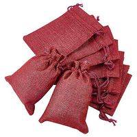 BENECREAT 30PCS Christmas Red Burlap Drawstring Gift Bags Jewelry Pouch for Wedding Party Treat and DIY Craft - 5.5 x 3.9 Inch