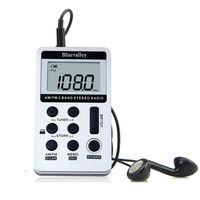 Bluevalley Pocket Portable AM FM Radio with Earphone, Digital Tuning Little Stereo Radios for Walk/ Jogging/Gym/Camping, Best Reception, Rechargeable Battery Operated, Aux Out (Silver)