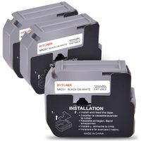 MYTONER 3-Pack M Tape M-K231 12mm Compatible with Brother P-Touch MK231 M231 M-K231S M-231 Labeling Tapes Black on White for Brother P Touch Label Maker PT-90 PT-M95 PT-45M PT-65,0.47 Inch 26.2 Feet