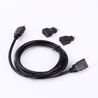 HDMI Adaptor Kit, 3 in 1 HDMI Adaptor Connector 5FT HDMI Cable Adaptor Kit Micro HDMI for TV Computers Mobile Phones