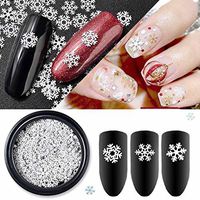 Nair Art,Putars Snowflake Shaped Dazzling Nail Sticker Colorful Cute Easy Nail Art Decoration for Christmas Decorations