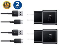 Adaptive Fast Charger Kit,LaoFas Quick Charge USB Wall Charger for Samsung Galaxy S10/S9/S8/S8 Plus/Note8/9{2 Type-C Cables + 2 Wall Chargers}Charge up to 50% Faster (Black)