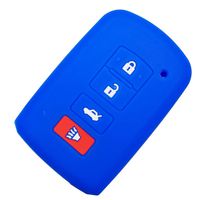 Coolbestda Rubber 4 Buttons Smart Key Fob Remote Cover Case Keyless Holder for 2016 2015 2014 Toyota Avalon Camry Corolla RAV4 Highlander Blue
