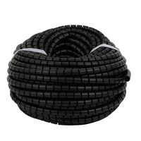 uxcell Flexible Spiral Tube Cable Wire Wrap Black Manage Cord 10mm Dia x 30 Meter Long with Clip